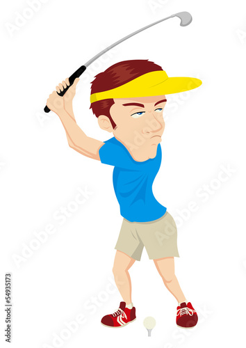 Caricature of a golfer