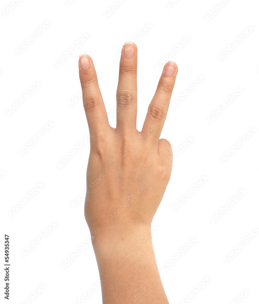 women hand sign.