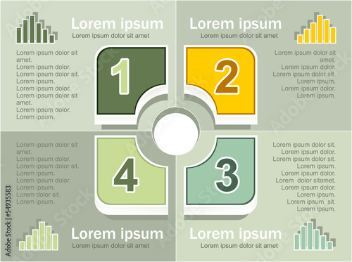 Infographics elements olive background