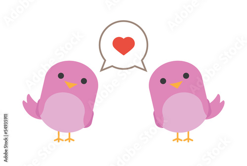 Birds in love with hearth