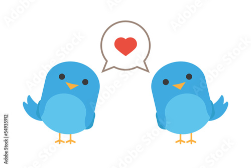 Birds in love with hearth
