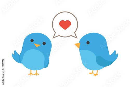 Birds in love with hearth
