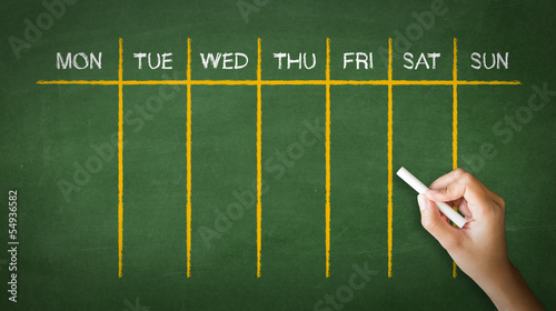 Weekly Calendar Chalk Drawing