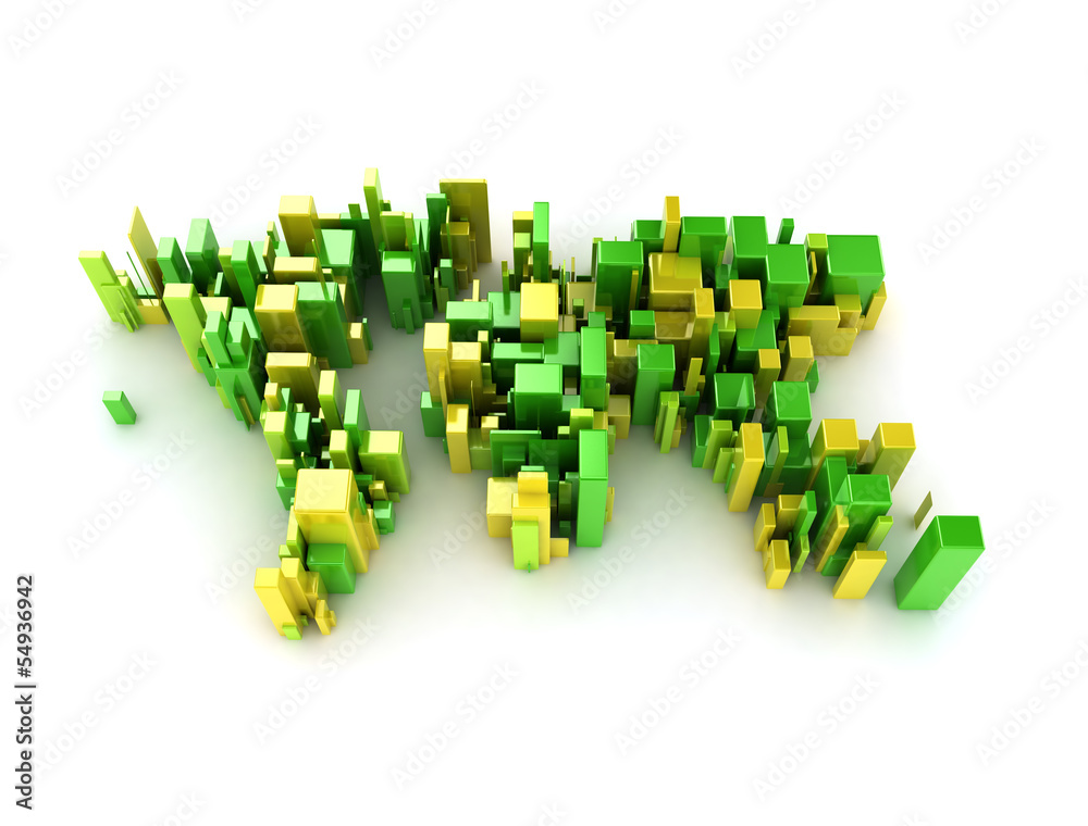 Fototapeta premium Abstract 3d illustration world map