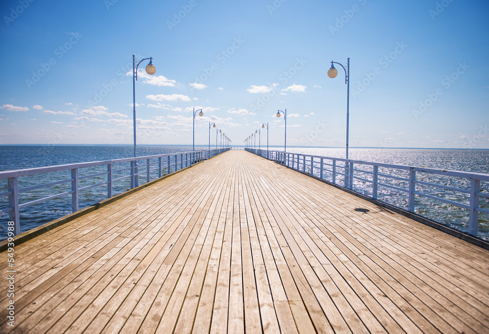 Summer time at the wooden pier