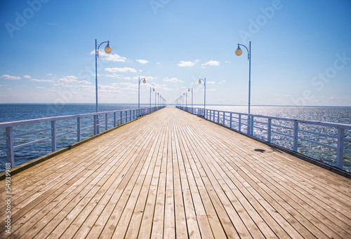 Summer time at the wooden pier