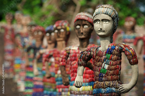 army of statuettes in Chandigarh
