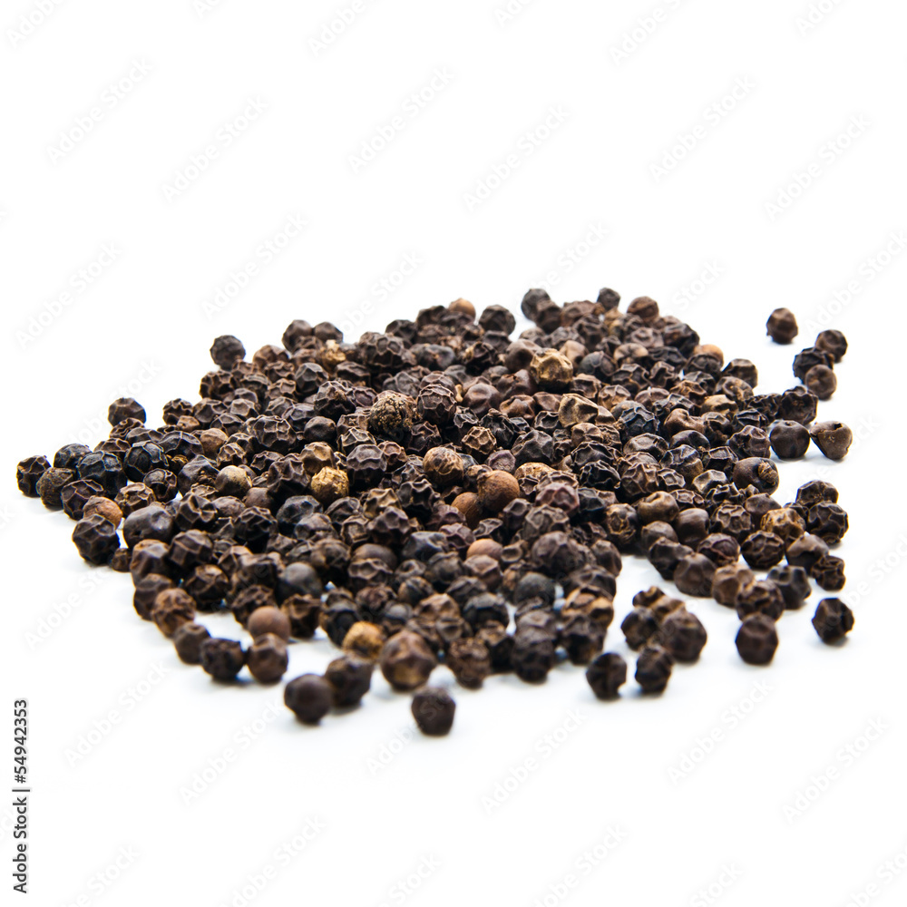 Black pepper isolated on the white background Black pepper isolated on the white background