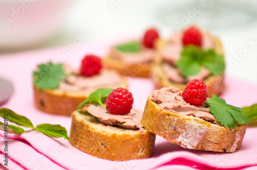 Wallpaper Mural Canape with hand-made perigueux truffle paste ( pate) and raspbe Torontodigital.ca