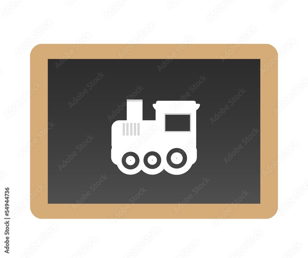 Locomotive sur une ardoise