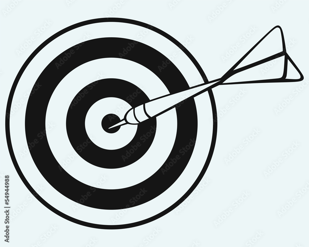 Target and arrows isolated on blue background Target and arrows isolated on blue background