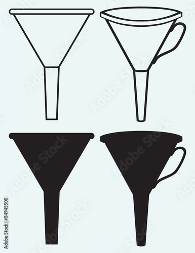 Funnel made isolated on blue background