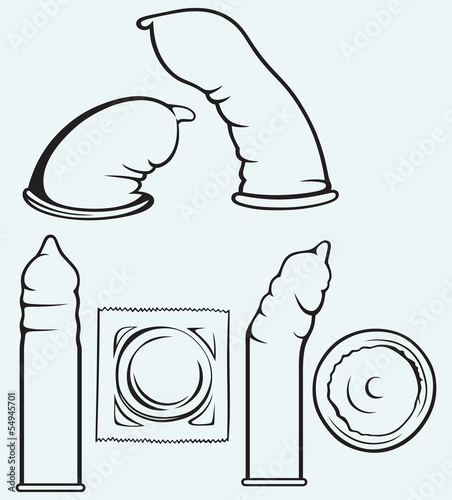 Condom isolated on blue background