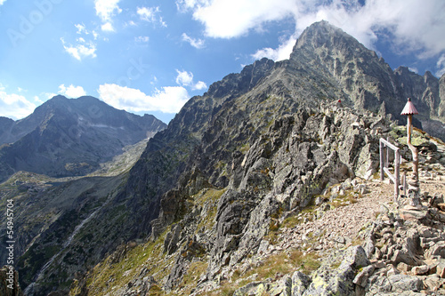 View from Velka Lomnicka veza - peak in High Tatras, Slovakia