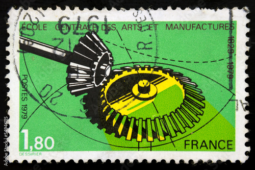 French postage stamp - School of Arts and Manufac tures photo