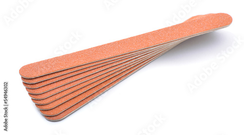 Tableau sur toile Stack of flexible emery board used in manicures and pedicures