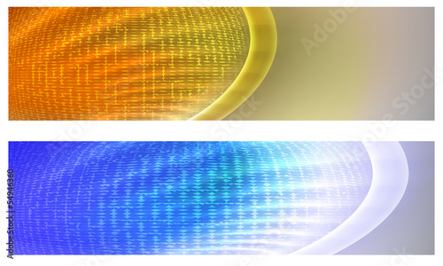 golden and blue abstract banner