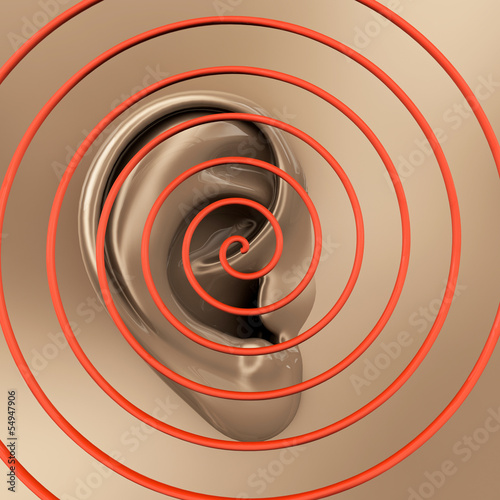 Ohr -  schall - 3D Render photo