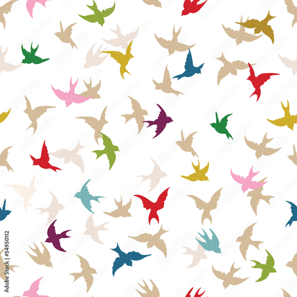 Spring birds seamless pattern Spring birds seamless pattern
