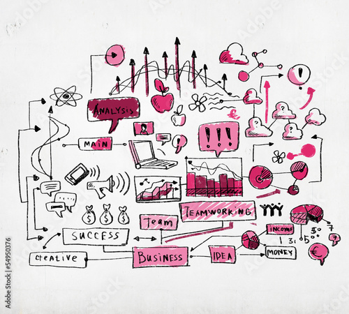 Business colorful sketch