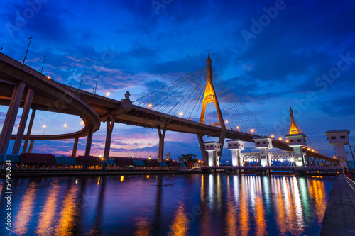 The Bhumibol Bridge also known as the Industrial Ring Road