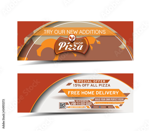 Set of Pizza Shop Header & Banner Design