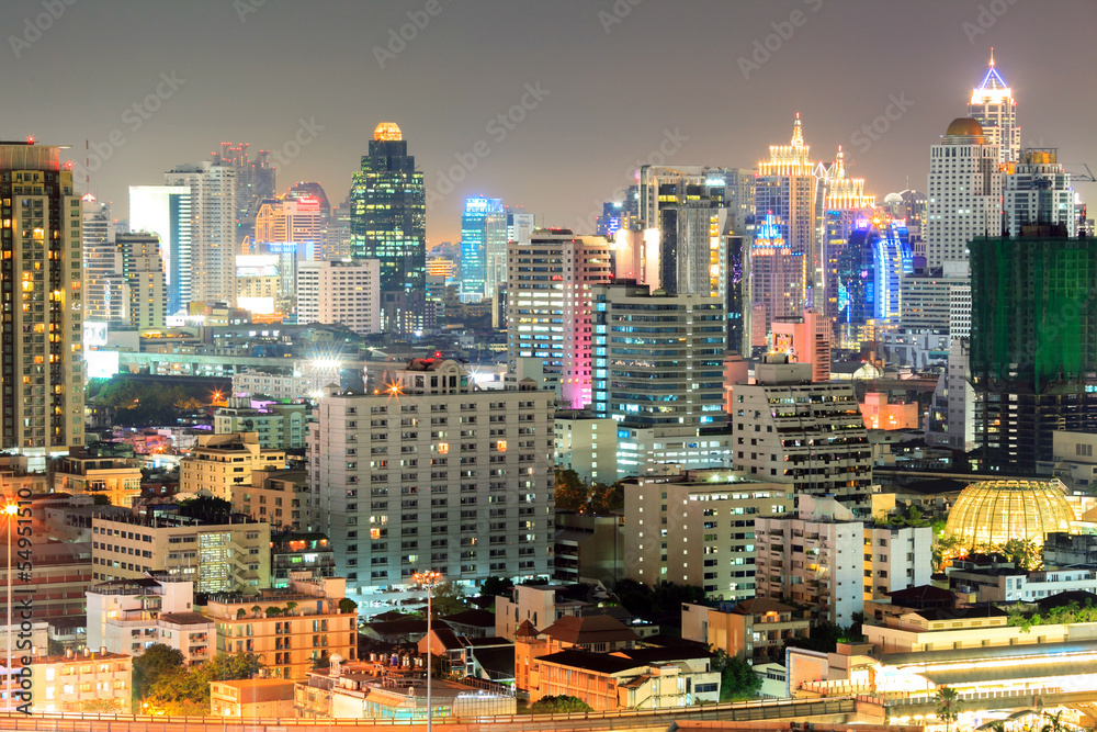 Bangkok downtown in business area at Night Bangkok downtown in business area at Night