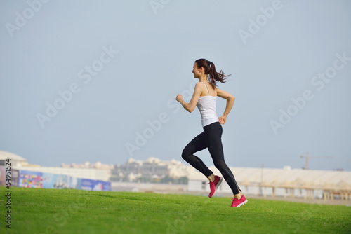 woman jogging at morning