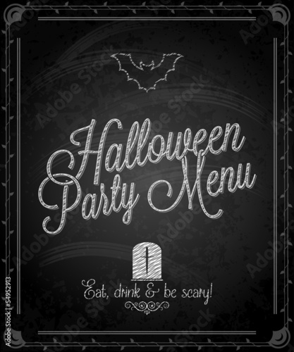 chalkboard - frame halloween menu