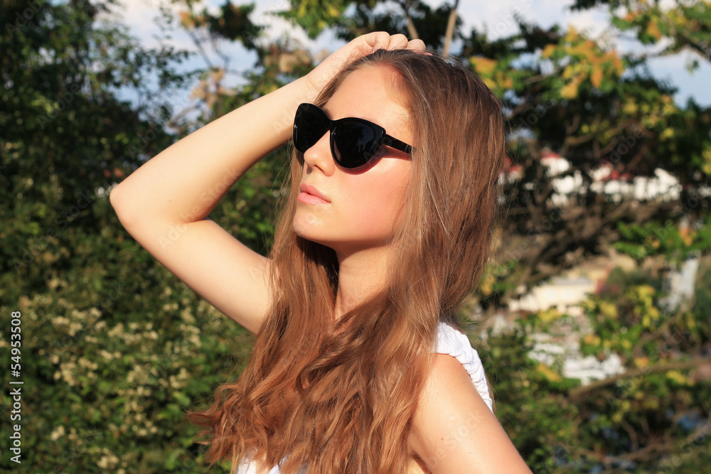outdoor summer portrait of a beautiful European girl outdoor summer portrait of a beautiful European girl