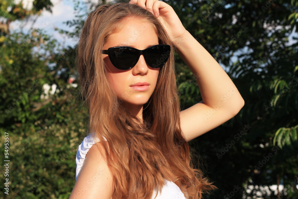 outdoor summer portrait of a beautiful European girl outdoor summer portrait of a beautiful European girl