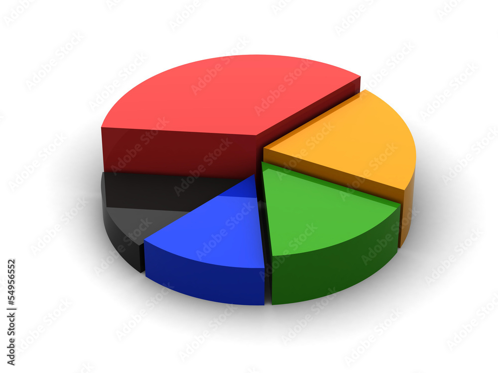 3D circular diagram on white background 3D circular diagram on white background