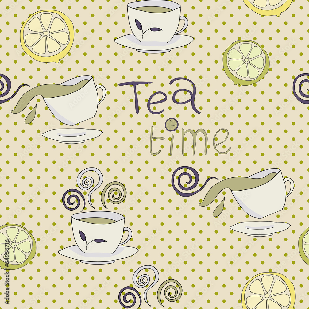 Tea sweets seamless pattern.