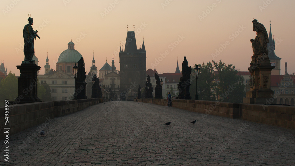Morning Charles bridge in Prague Morning Charles bridge in Prague