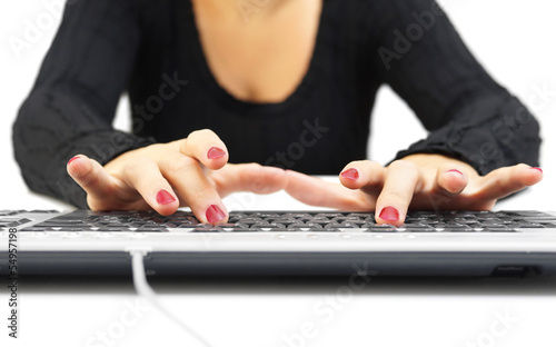 Woman typing on keyboard © Bacho Foto