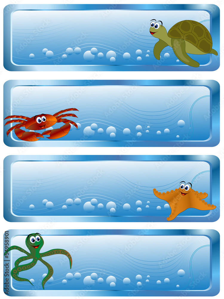 Naklejka premium Blue banners