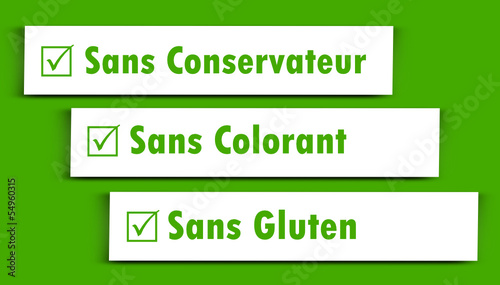 Etiquette sans conservateur,colorant,gluten