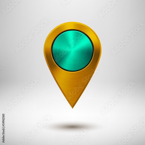 Free Download Technology Pointer Button with Gold Metal Texture - GFXLoad