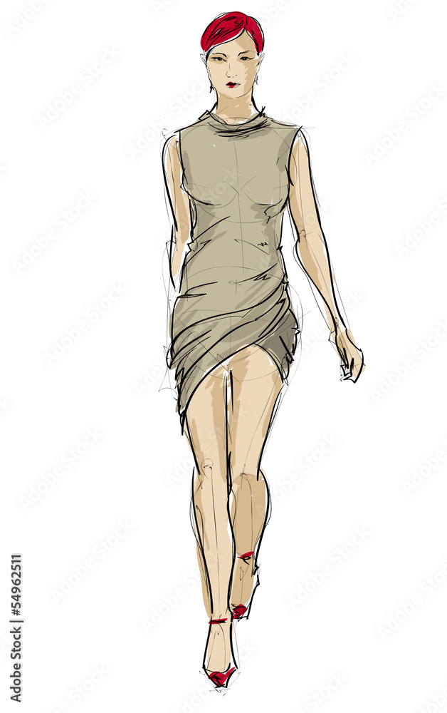 Fototapeta premium SKETCH. fashion girls