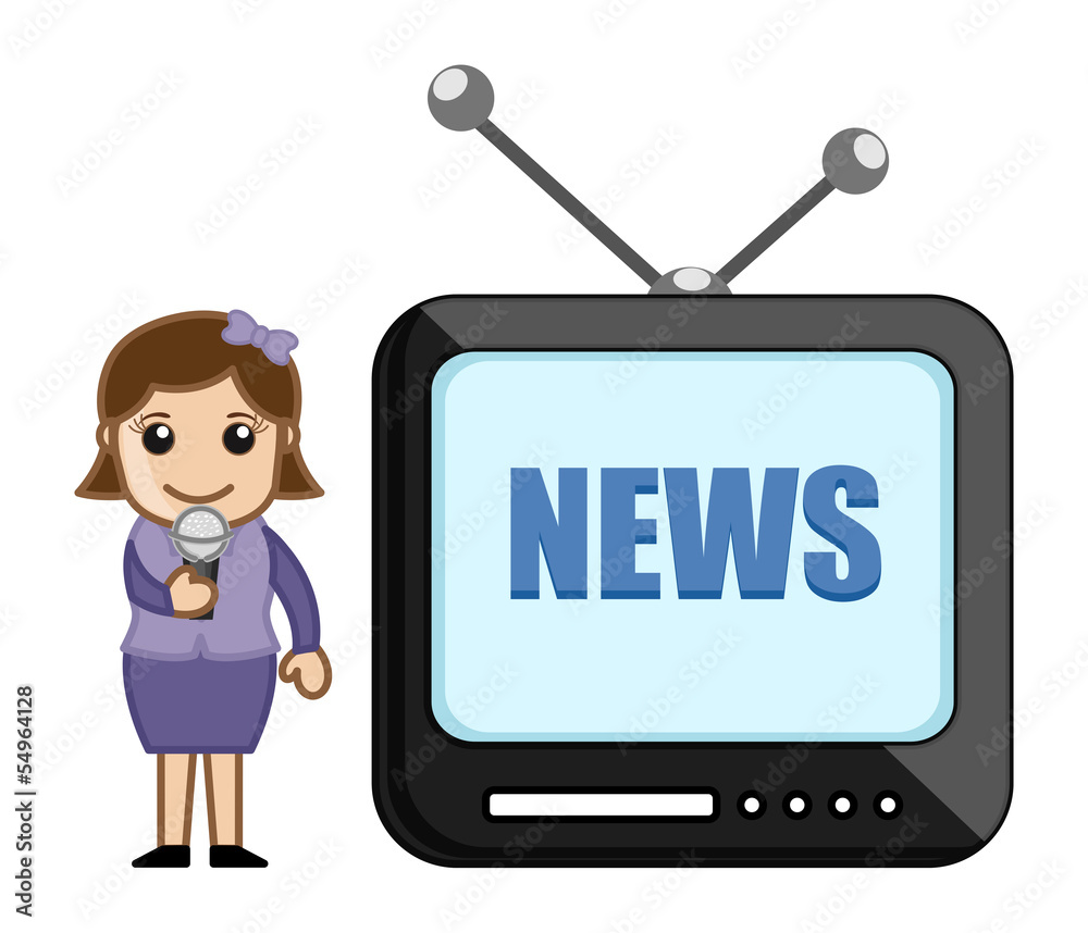 TV Reporter - Career Choice - Business Cartoons TV Reporter - Career Choice - Business Cartoons