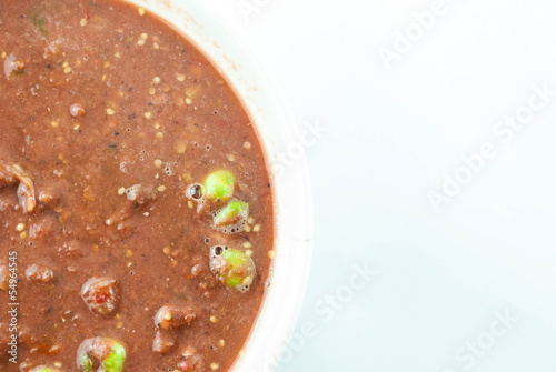 close up of a bowl of fermented shrimp paste chilli sauce photo