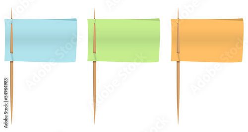 Notepapers on toothpicks