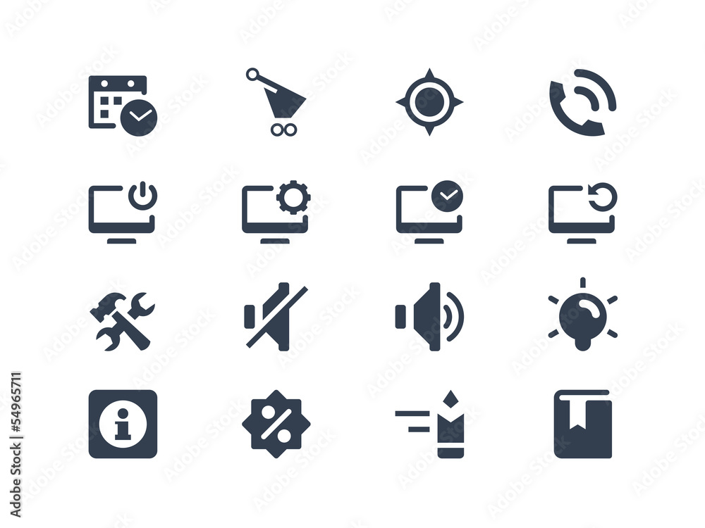 Computer and web icons Computer and web icons