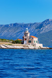 beautiful view of the lighthouse and blue sea, Croatia