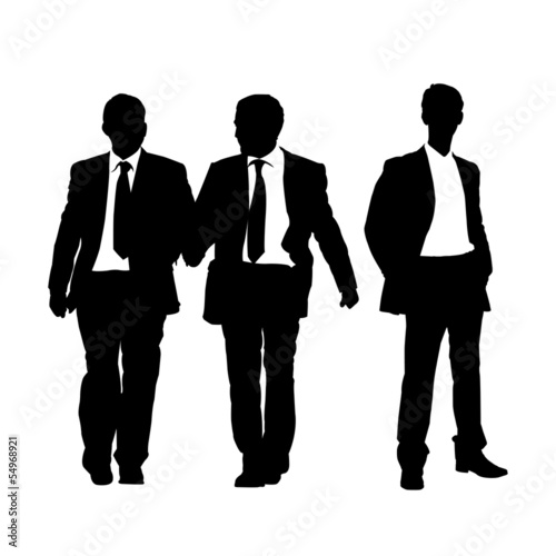 Vector image of three businessmen in formal clothes