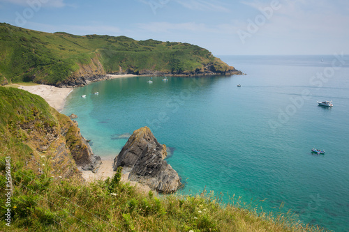 Secluded beach and Cove Cornwall Lantic Bay photo