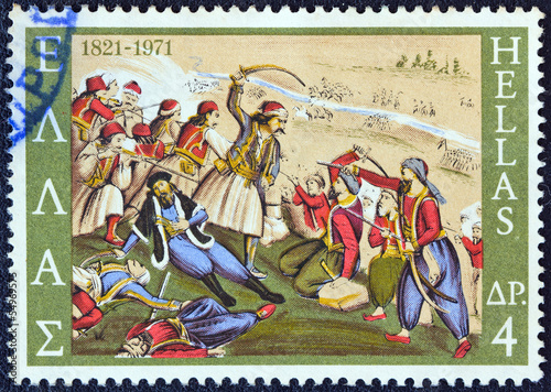 Death of Isaiah, bishop of Salona, in battle (Greece 1971)