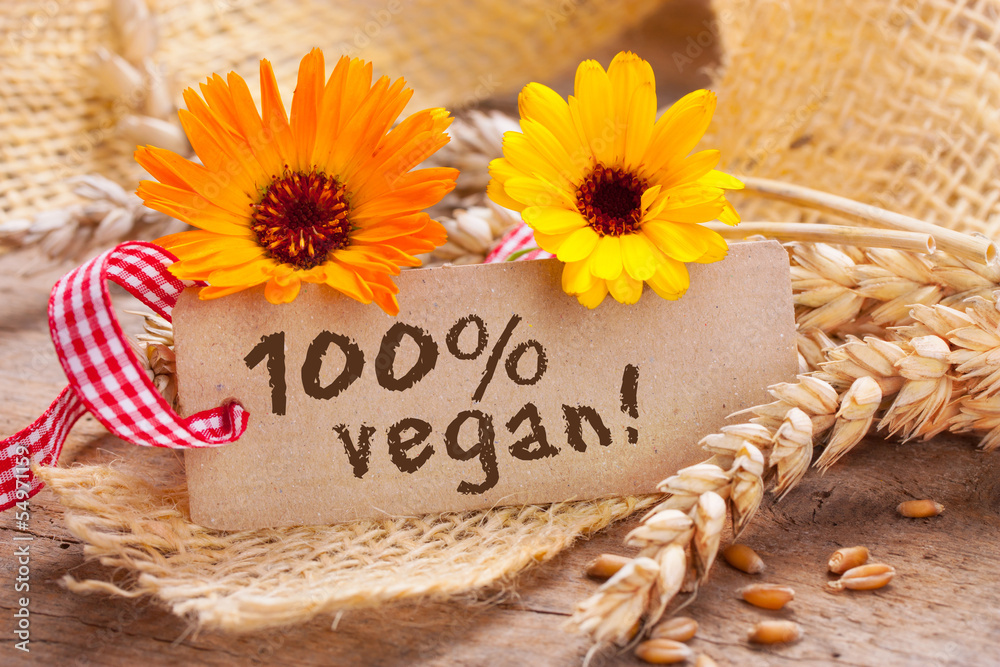 Naklejka premium 100 % vegan!