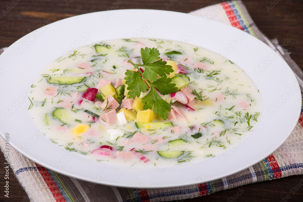 Vegetable soup ( okroshka )