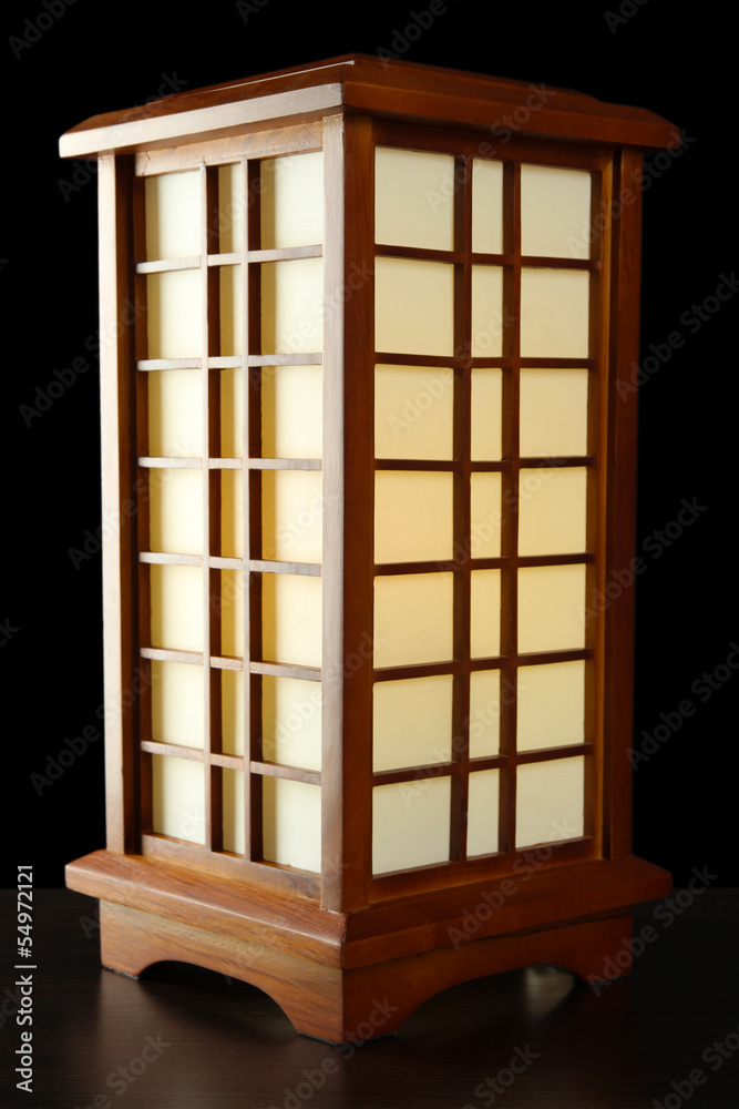 Japanese table lamp on grey background Japanese table lamp on grey background